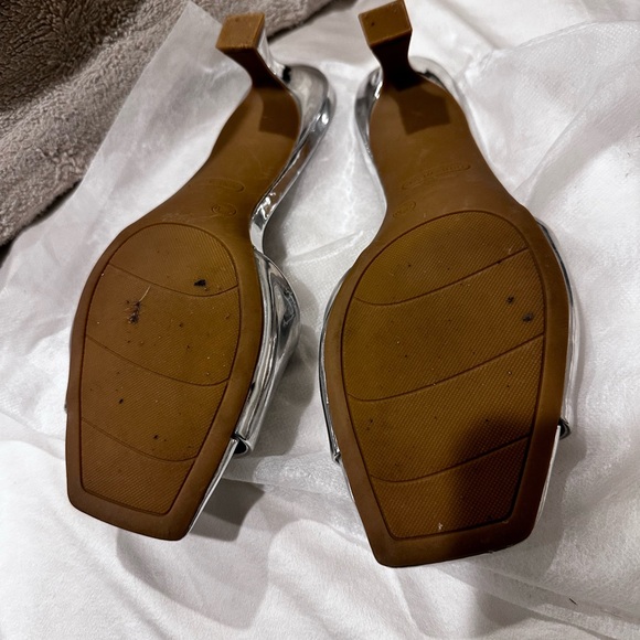 Silver kitten heel sandals - Picture 5 of 6